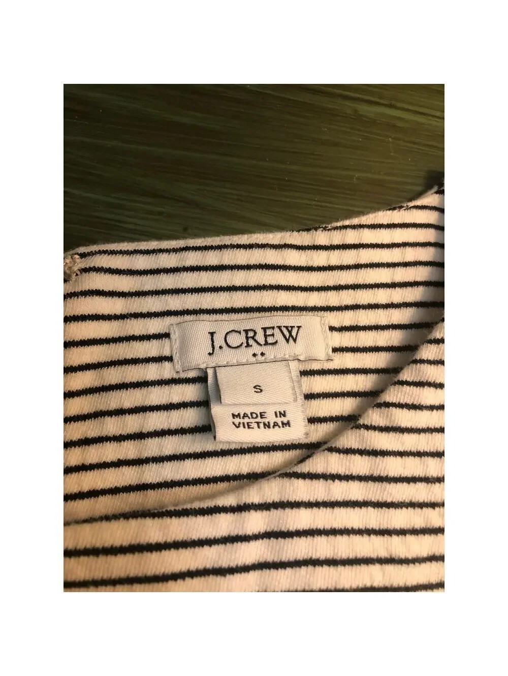 J. Crew EUC Cream and Black Striped Flutter Sleeve Dress - Size S